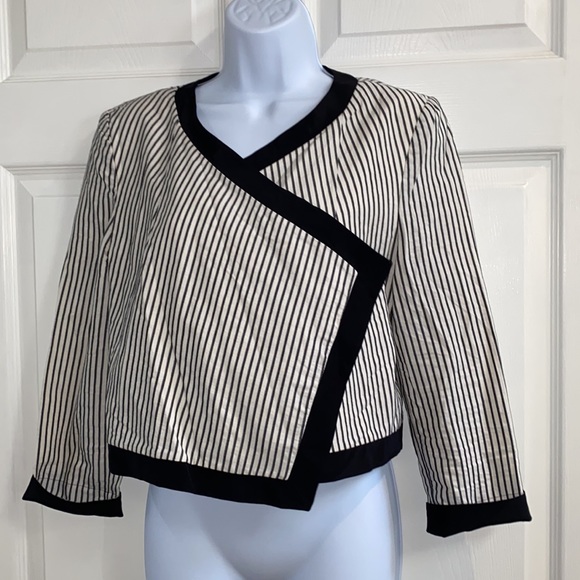 Tibi New York Women's Blouse Black & White Stripe Size 2 - Picture 2 of 11
